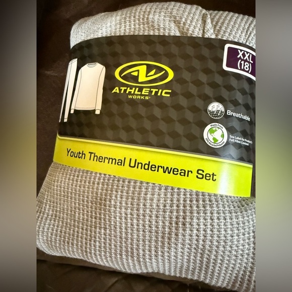 Athletic Works Youth Thermal Underwear Set Size XXL Boys Gray Base‎ Layer - Picture 2 of 6